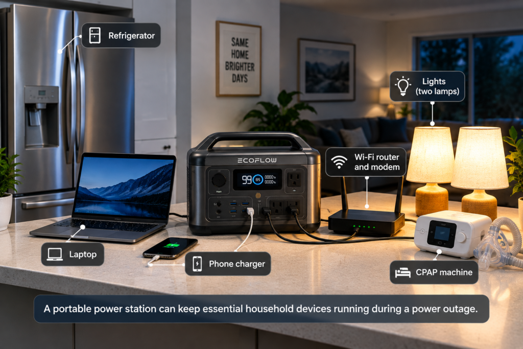 best portable power station for home backup supplying essential household devices
