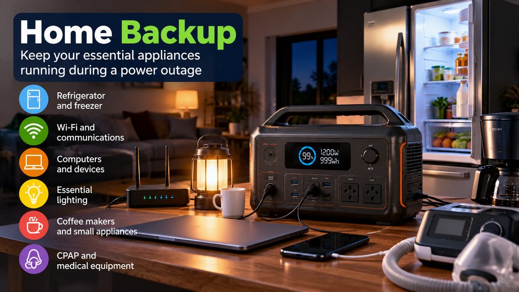 Portable power station for home blackout backup