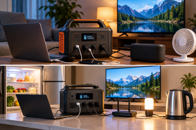 How long will a portable power station run while powering common appliances