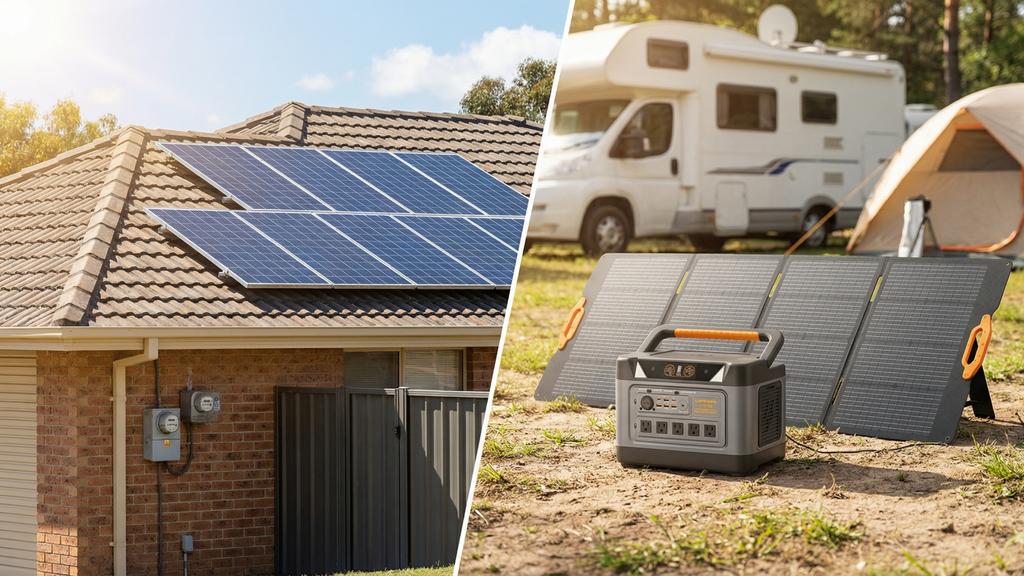Solar backup during power outages using a home battery, portable power station and solar panels